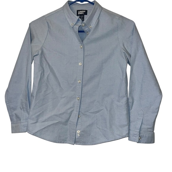 Lands' End boys Blue Oxford Shirt Sz 10 - Picture 1 of 2